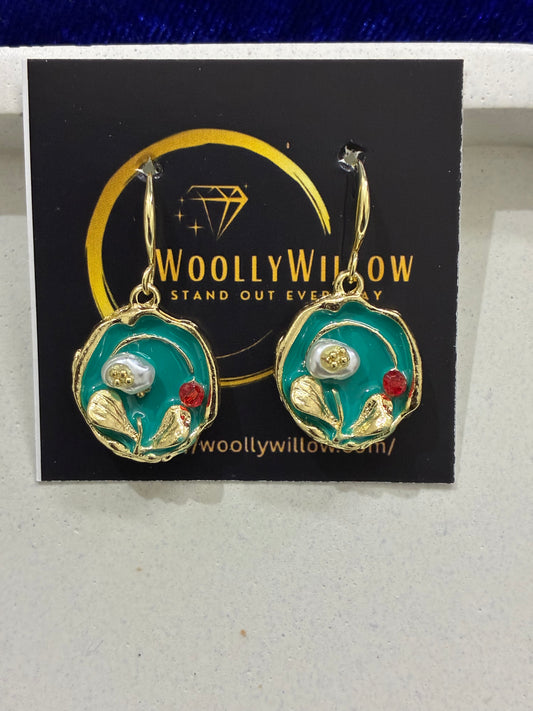 Enamel Flower Earrings