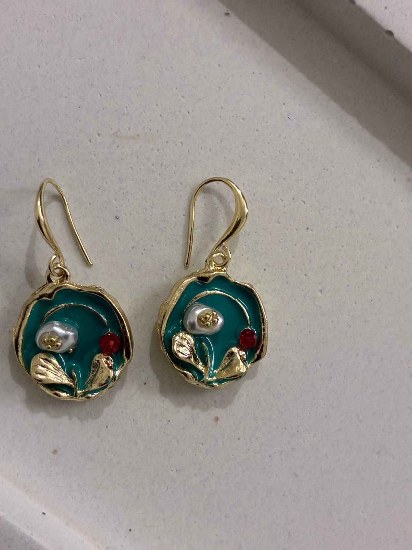 Enamel Flower Earrings
