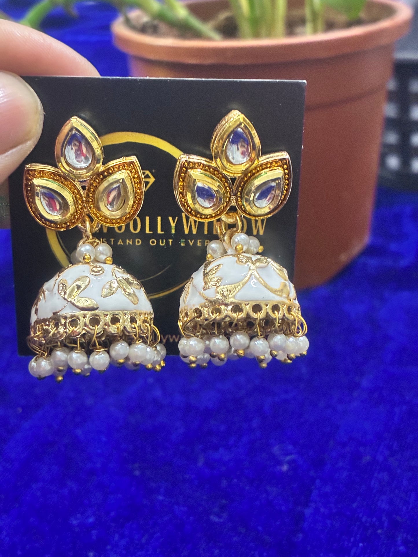 Meenkari Kundan Jhumki