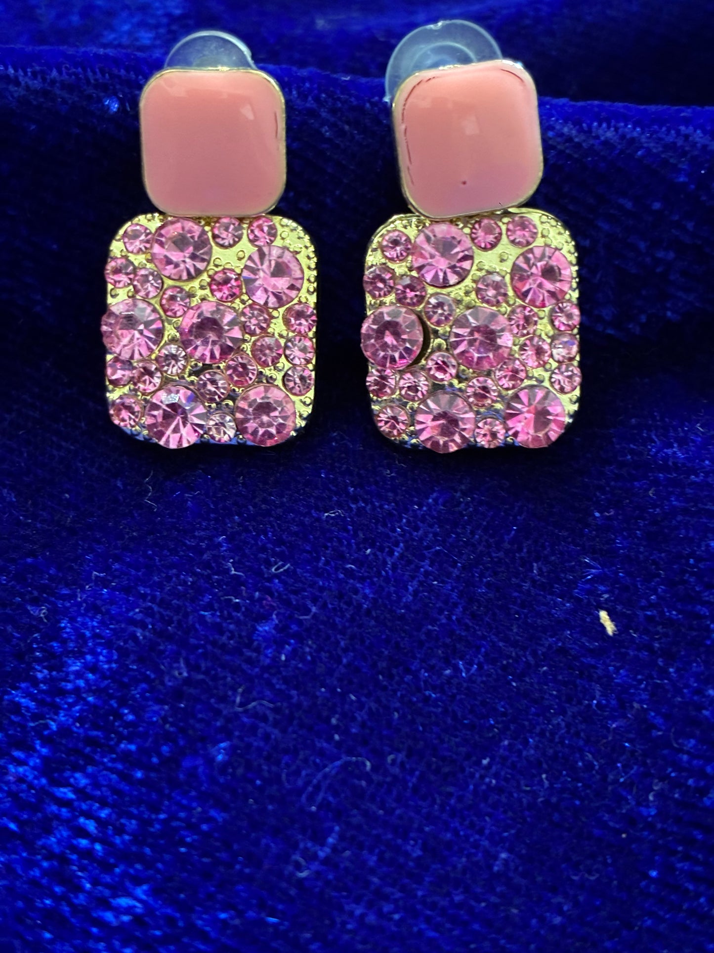 Pink Squared Earrings