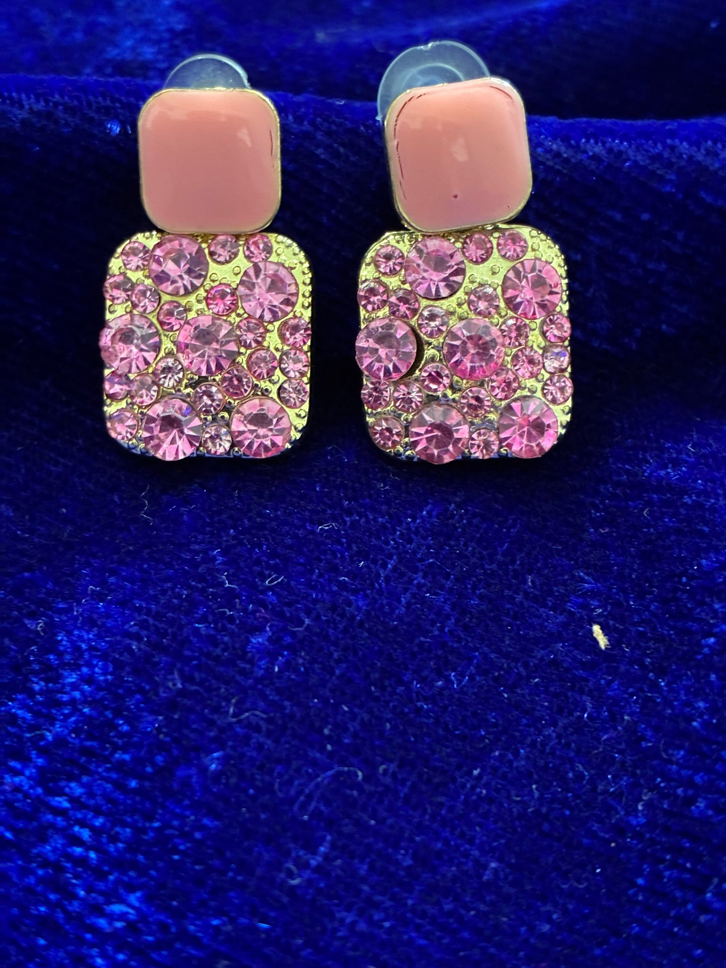 Pink Squared Earrings