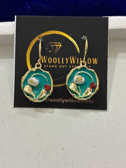 Enamel Flower Earrings