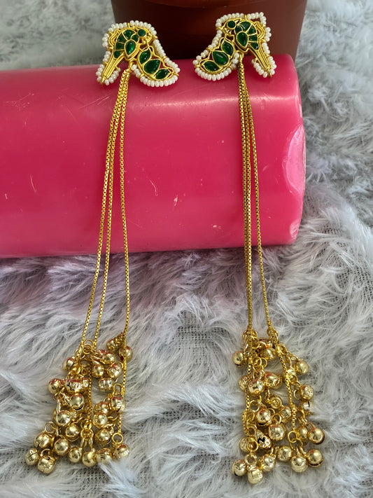 Green Dewdrop Kashmiri Jhumka
