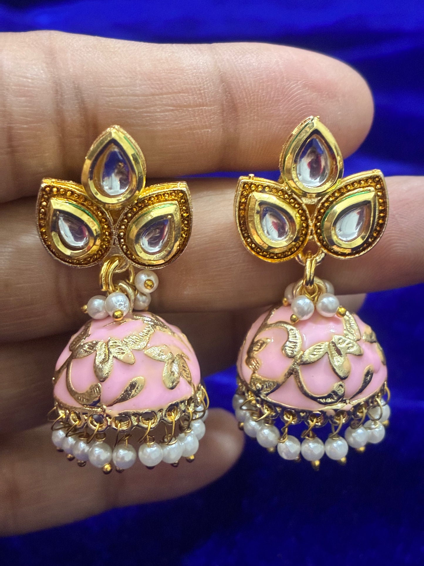 Meenkari Kundan Jhumki