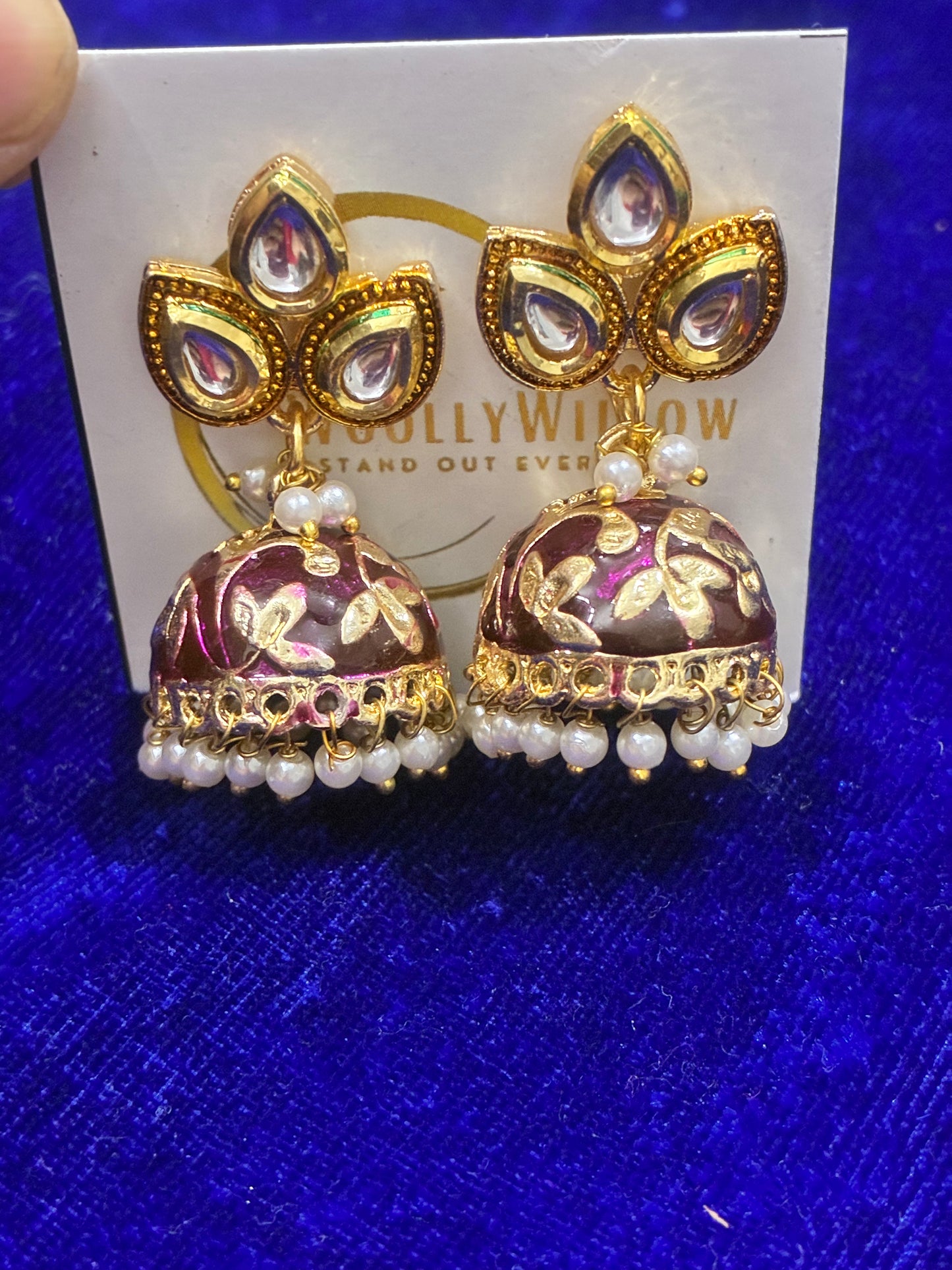 Meenkari Kundan Jhumki