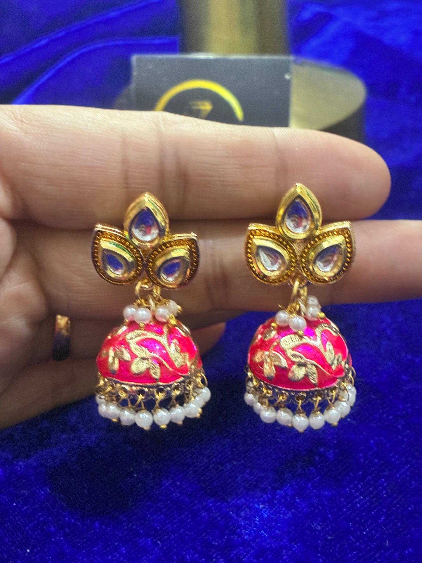 Meenkari Kundan Jhumki