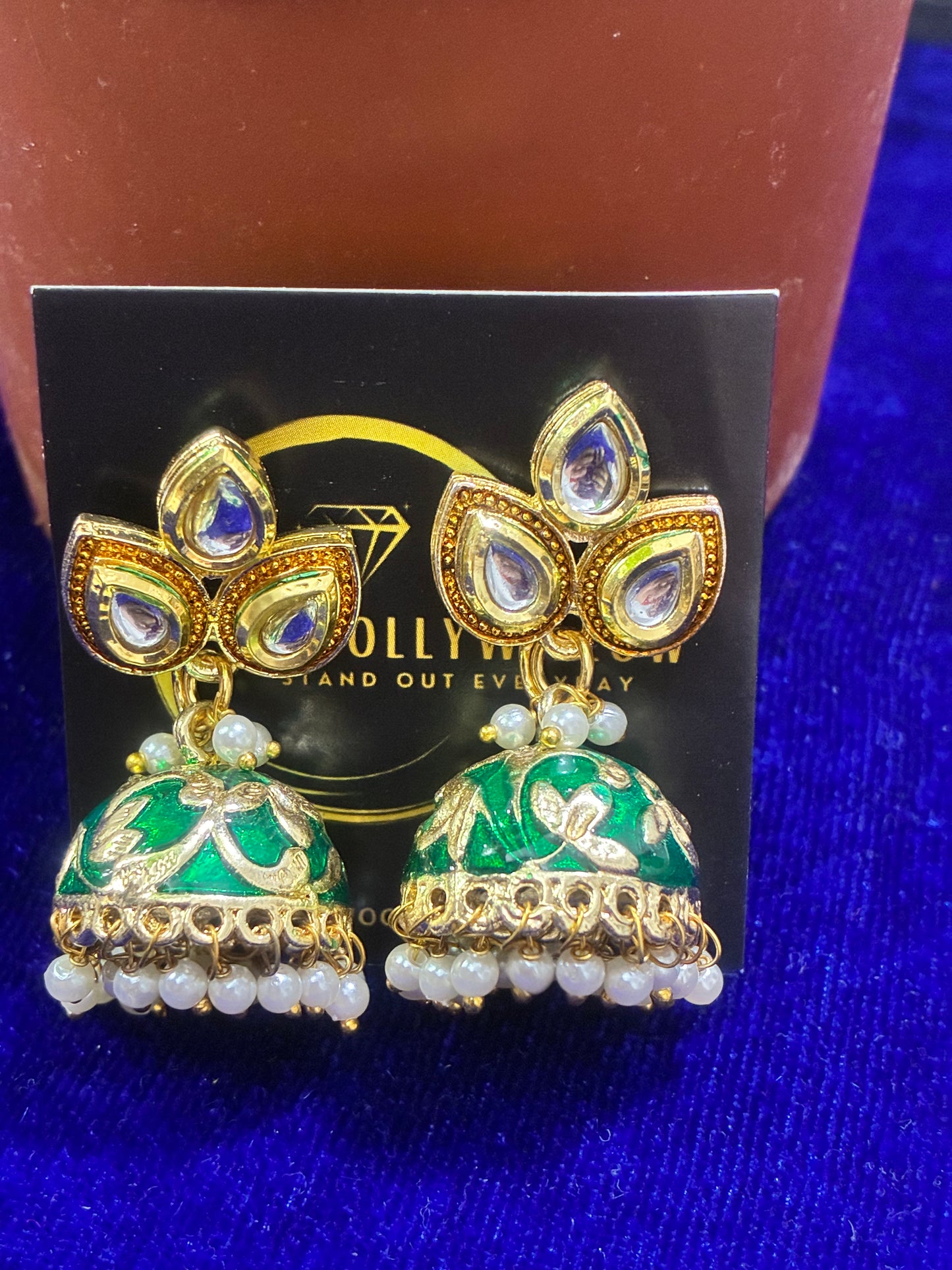 Meenkari Kundan Jhumki