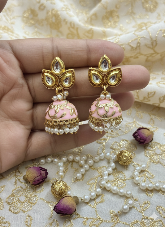Meenkari Kundan Jhumki