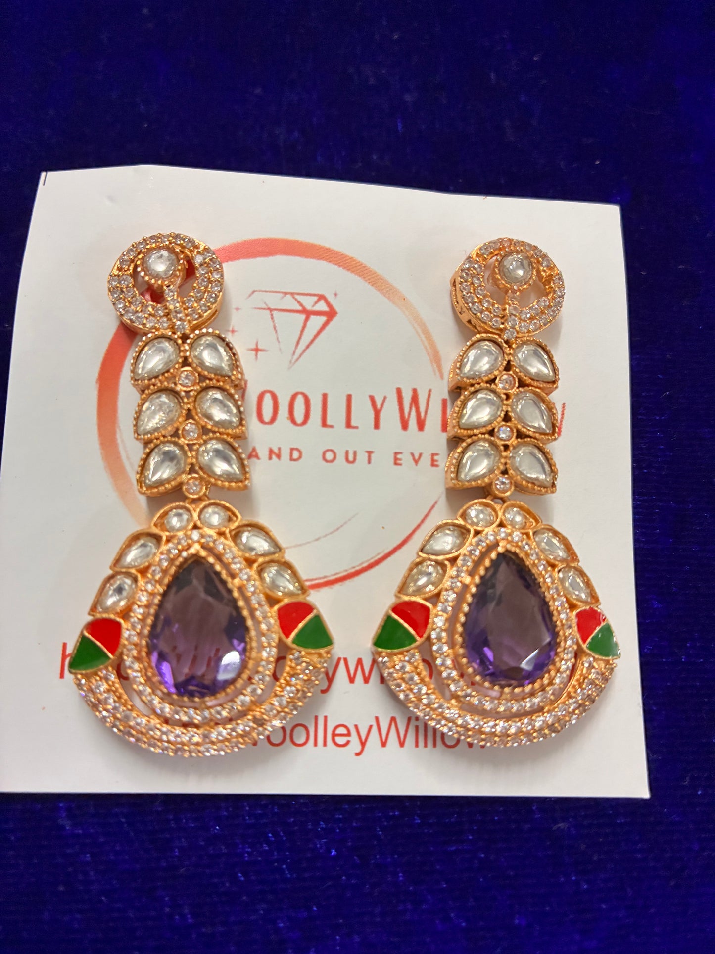 Pari Kundan Stone Earrings