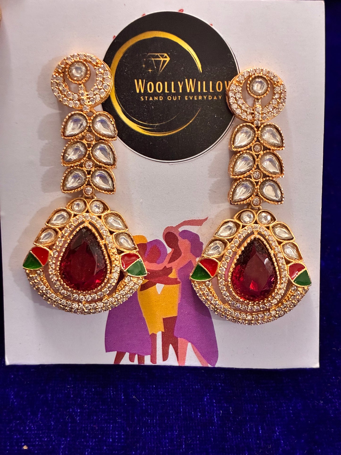 Pari Kundan Stone Earrings