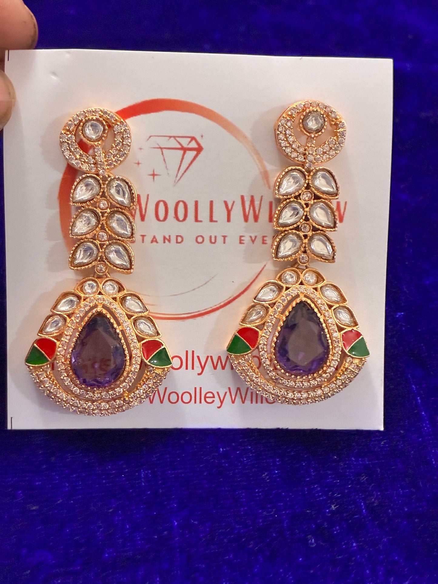 Pari Kundan Stone Earrings