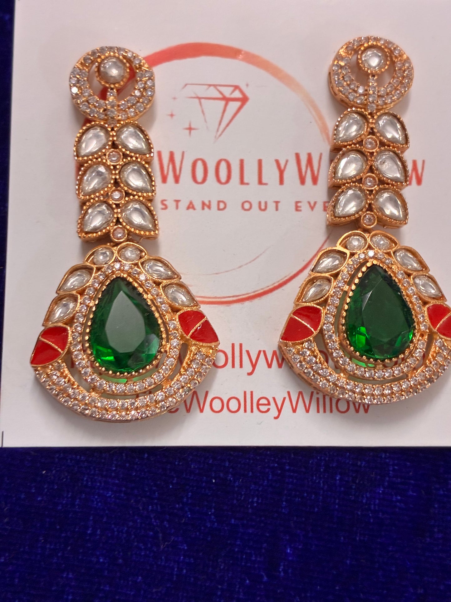 Pari Kundan Stone Earrings