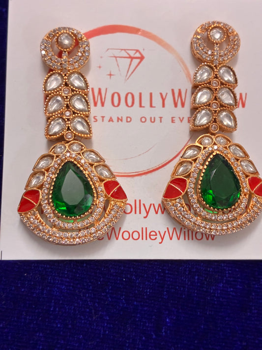 Pari Kundan Stone Earrings